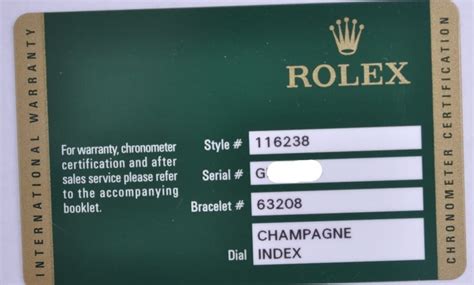 2008 rolex 410 warranty card